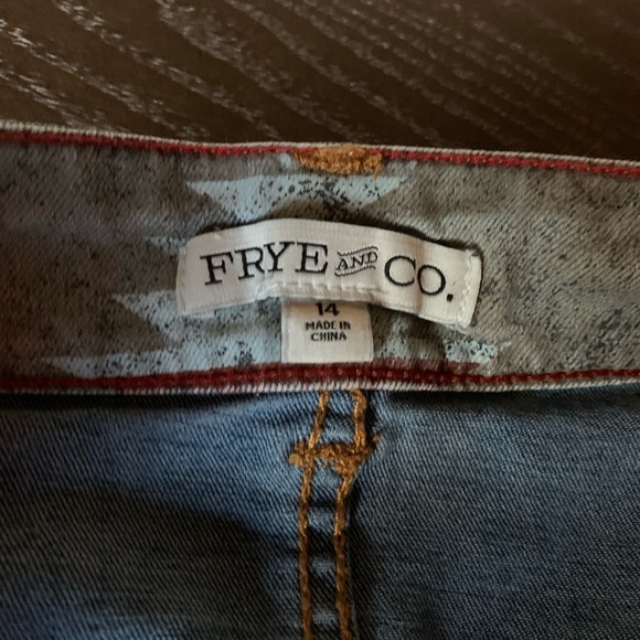 Frye & Co. womens denim mini skirt size 14 western beachy coastal cowgirl - Picture 4 of 14